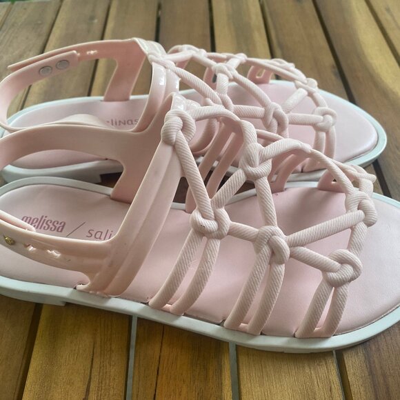 Melissa Light Pink Jelly Rope Salinas Sandals Size 7/ EU 38 - Picture 2 of 3
